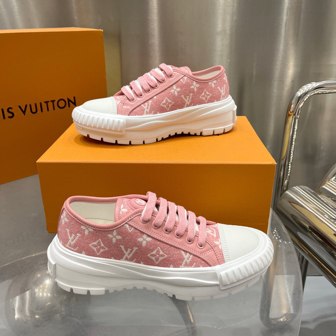 Louis Vuitton, Shoes, Louis Vuitton Pink Monogram Time Out Sneakers