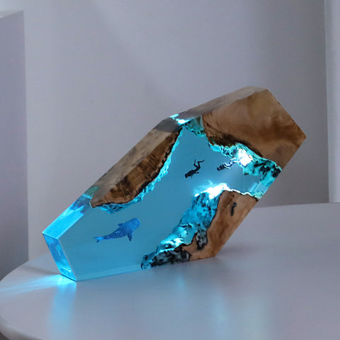 Handmade Resin Ocean Night Light Decoration USB Interface