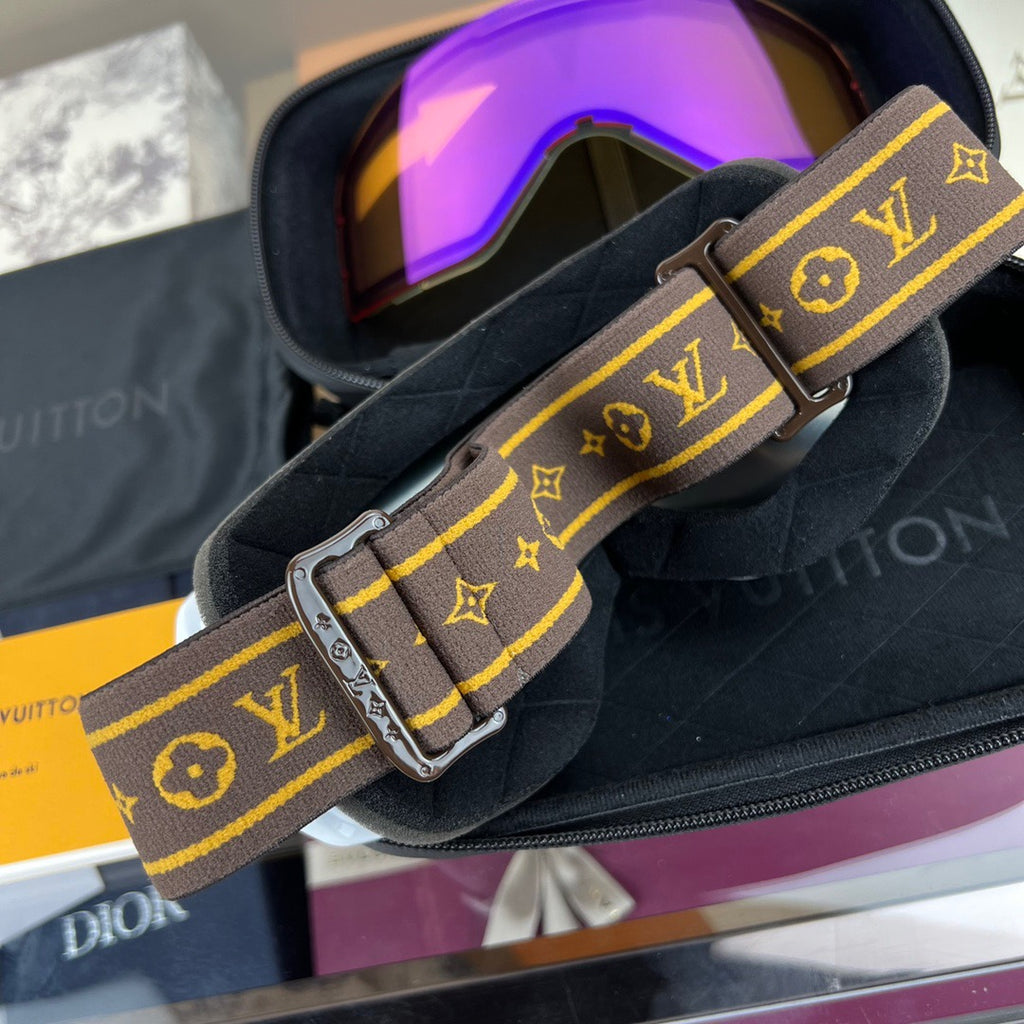 New Louis Vuitton Snow Mask In Orange & Black With Changeable Lens & Case