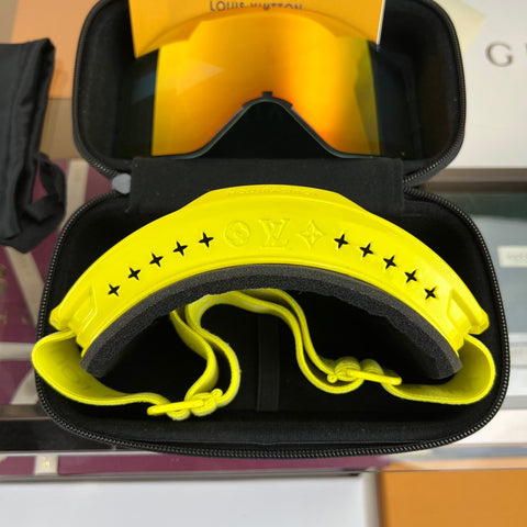 New Louis Vuitton Snow Mask In Orange & Black With Changeable Lens  & Case