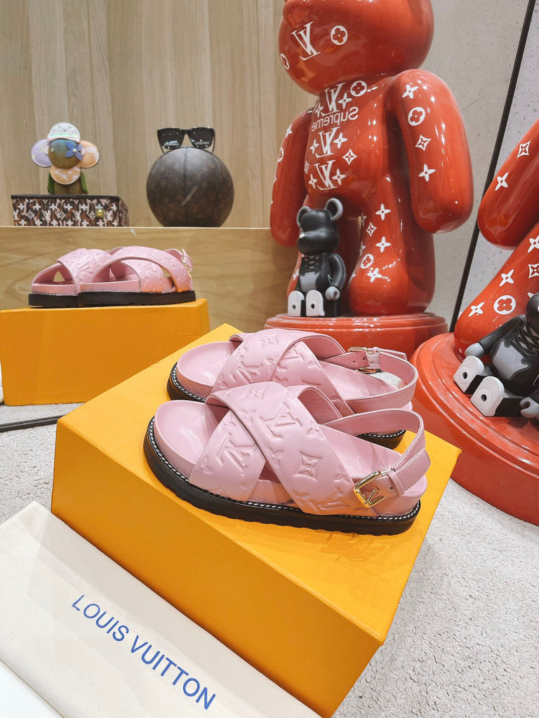 Louis Vuitton Paseo Flat Comfort Sandal in Rose - Shoes 1A90PY - $163.80 